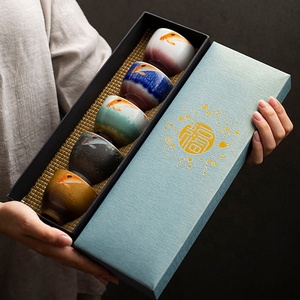 Bicchieri <span class=keywords><strong>da</strong></span> tè in ceramica per bere a casa <span class=keywords><strong>set</strong></span> <span class=keywords><strong>di</strong></span> 5 <span class=keywords><strong>tazze</strong></span> bicchieri cinesi kung fu 90ml - Product Image 1