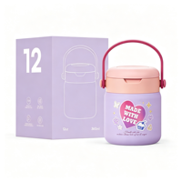 Boîte à lunch thermique pratique pour aliments chauds avec cuillère, facile à nettoyer, double paroi, en acier inoxydable 304, isotherme, pour les voyages