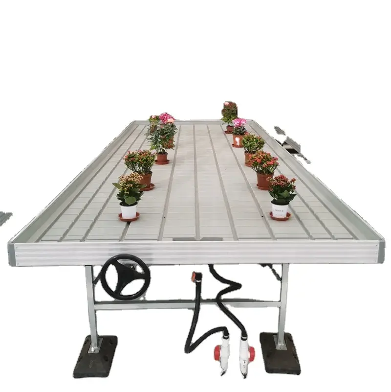 Schnelle Lieferung 4×8 Hochwassertablett 4×8 Anbau-Tisch mit Rädern starker hydroponischer Anbauständer
