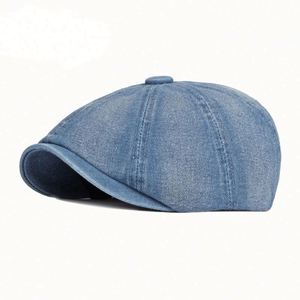 Gorra de mezclilla ajustable de moda para hombre, estilo casual, para verano, golf, conducción, tipo duckbill, Ivy, Gatsby, Newsboy, al por mayor - Product Image 3