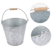 Seau en acier galvanisé personnalisé 5L 10L 15L Jardinières à fleurs en métal pour l'extérieur Décoration de plantes Cheminée Seau à cendres Marinage Gris