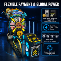360 °   Machine de jeu de tir aux ballons en forme de grande roue rotative avec pistolet laser pour équipement de terrain de jeu intérieur