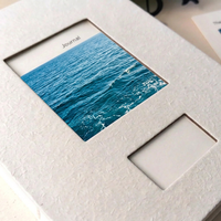 Carnet à couverture rigide personnalisé en papier spécial de qualité supérieure avec reliure apparente et découpe en forme de fenêtre