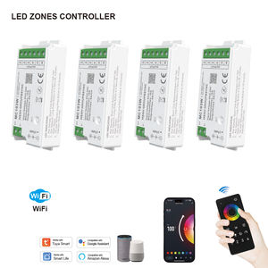 C103W 아이핀 매쉬 그룹 동기화 Tuya 스마트 WiFi RGB 야간 조명 12V 24V COB 도트리스 LED 스트립 컨트롤러 (4 구역 원격 제어 포함) - Product Image 1