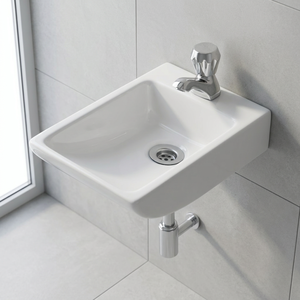 Designer White Oval Ceramic Wall Hung Wash Basin Bathroom Hand Wash Sink for Hotel Commercial Project Wholesale - Product Image 5