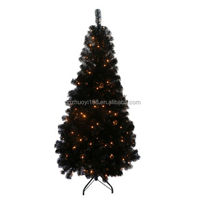 <span class=keywords><strong>Albero</strong></span> di Natale e Halloween nero da 180 cm con luci arancioni, interamente in PVC - Product Image 1