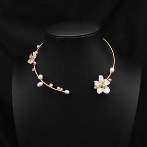 Collar de Perlas Cultivadas, Diseño Moderno para Mujer, Estilo Formal para Fiestas, Longitud Ajustable, Accesorios - Product Image 1