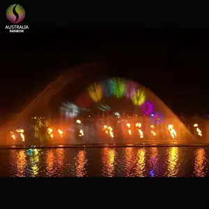 Hecho en China Fuente musical flotante al aire libre de acero inoxidable El baile con luz láser