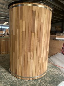 Sauna traditionnel à vapeur extérieur de luxe en stock, chauffé au bois, avec poêle à sauna, bois de pruche carbonisé, design écologique - Product Image 5