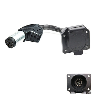 Trailer <b>Plug</b> <b>Adapter</b> Us 6 Pin To 7 Pin Socket UA1617 Car <b>Power</b> Connector Black ABS Material - Product Image 1