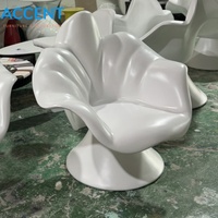 Sillón de Descanso Individual con Forma de Flor en FRP, Directo de Fábrica, para Decoración Artística de Vestíbulos de Hotel, Color Personalizado Brillante/Mate