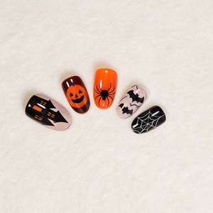 <span class=keywords><strong>Uñas</strong></span> postizas de lujo para Halloween, con forma de almendra, longitud media, tono cálido, suaves y delicadas, en polvo <span class=keywords><strong>amarillo</strong></span> dulce con efecto ombré, perfectas para uso transfronterizo. - Product Image 2