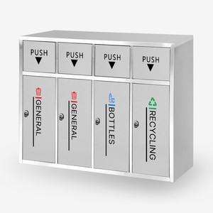 Contenedor de <span class=keywords><strong>Basura</strong></span> de <span class=keywords><strong>Reciclaje</strong></span> de 3 <span class=keywords><strong>Compartimentos</strong></span> para Exteriores MAX de Guangzhou, <span class=keywords><strong>Cubo</strong></span> de <span class=keywords><strong>Basura</strong></span> de Acero Inoxidable/Contenedor de Residuos 3 en 1 - Product Image 5