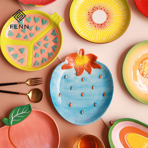 Vente chaude Nouveaux designs populaires Écologique Logo personnalisé <span class=keywords><strong>Mignon</strong></span> Service de table en porcelaine en forme de fruit pour la vente en gros de services de table - Product Image 2