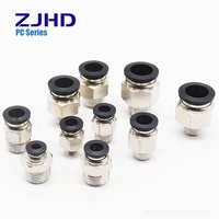 ZJHD Connecteur rapide mâle à une touche pour tuyau, raccords pneumatiques à enfoncement, série PC 4/6/8/10/12/14/16mm