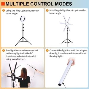 GVM-Anillo <span class=keywords><strong>de</strong></span> luz LED 600S para iluminación <span class=keywords><strong>de</strong></span> fotografía, Kit <span class=keywords><strong>de</strong></span> luz Led regulable <span class=keywords><strong>de</strong></span> 90W con barras <span class=keywords><strong>de</strong></span> luz desmontables - Product Image 2