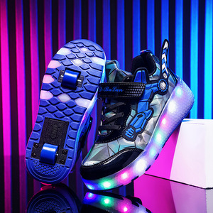 Heely Shoes Double Wheel Flashing Roller Skates For Kids Pink Color With Led Lights - Product Image 3
