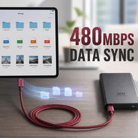 Câble USB C vers USB C Premium 240W PD à charge rapide avec puce E-Marker intelligente, cordon d'alimentation tressé en nylon pour MacBook, iPad, Samsung S24 Ultra
