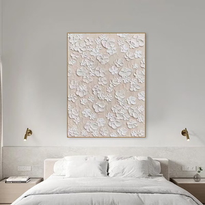 Arte Decorativo para Pared, Pintura al Óleo Abstracta Texturizada con Flores Hechas a Mano sobre Lienzo, Sin Marco, para Decoración de Interiores de Hotel o Casa - Product Image 2