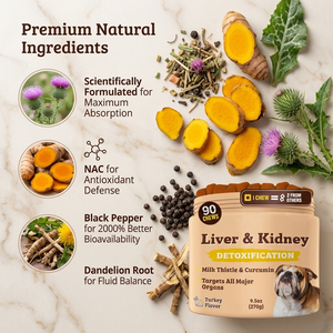 Integratore per Fegato e Reni per <span class=keywords><strong>Cani</strong></span>, Masticabili Morbidi con Cardo Mariano, Mirtillo Rosso, Radice di Tarassaco, Curcuma e Astragalo - Product Image 5