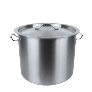 Novo Design Grande 304 Alto Corpo De Aço Inoxidável Cozinhar Stock Pot Com Fundo Durável