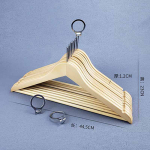 Cintre <span class=keywords><strong>antivol</strong></span> simple en métal et bois pour armoire d'hôtel, organisateur de vêtements brillant, crochets à vêtements - Product Image 2