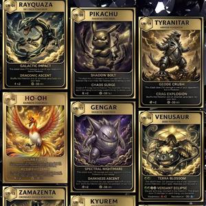Tarjeta Coleccionable de Juego de Cartas Intercambiables DM Pokemoned, Impresa a Todo Color en Metal, Divertida, Dorada, Plateada, Rara, Charizard, Pikachu, Mewtwo Vmax, Cuadrada - Product Image 5