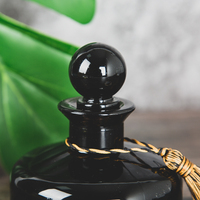 Flacons de diffuseur de parfum en verre noir pour la maison, 200ml, avec bouchon