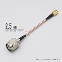 Câble d'extension coaxial RF TNC mâle vers SMA mâle RG316 50 ohms, cordon de raccordement d'antenne pour routeur sans fil et système de réseau radio
