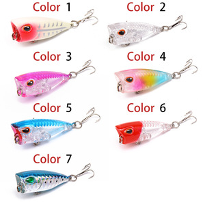 Leurres de pêche Mini Poppers 4cm/3.3g, leurres artificiels de surface, appâts durs en plastique, matériel de pêche - Product Image 5