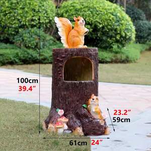 Cubo de basura de resina de dibujos animados, escultura de jardín, 3D hecha a mano en fibra de vidrio, decoración del hogar para exhibir en el jardín de infantes - Product Image 3