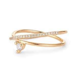 Womens Luxury New Model Gold Stacking Diamond <strong>Cross</strong> <strong>Rings</strong> <strong>Silver</strong> - Product Image 4
