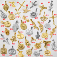 Pendentif Antique St George 20mm soldat romain médaillon charme en acier inoxydable hommes religieux pendentif George collier