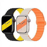 Correa de Reloj de Silicona de Doble Color Magnética con Doble Articulación, Compatible con Todas las Series de Relojes, Moderna