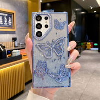 Étui de téléphone portable pour filles avec papillon brillant dégradé électro-plaqué de luxe pour Samsung Galaxy S26 S25 S24 Ultra Plus Edge A16 A26