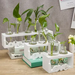 北欧水耕植物ガラス花瓶ホーム小さな生花アレンジメント装飾リビングルーム透明な緑の植物容器
