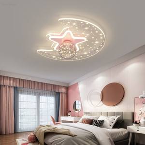 Lampe de plafond moderne et minimaliste créative, étoile et lune, base en fer, indice de protection IP44, LED, design romantique et chaleureux pour chambre à coucher - Product Image 5