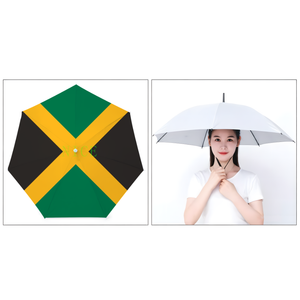 Sombrero Paraguas Personalizado con la Bandera de Santa Kitts y Nevis, Paraguas de Cabeza con Revestimiento Plateado de Oxford para Reuniones al Aire Libre y Excursiones - Product Image 2