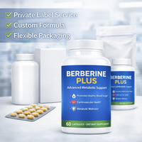 Complément Alimentaire Berberine Plus en Capsules – Soutien Métabolique et Santé Cardiovasculaire – Fournisseur OEM Marque Privée Faible MOQ