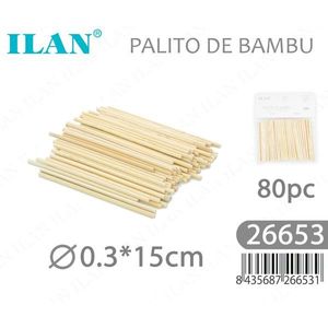 Bastoncini di bambù Ilan 0,3x15 cm 80 pezzi per cucina e artigianato - Product Image 1