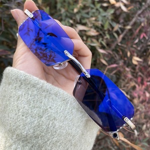 Lunettes photochromiques UV400 sans monture en TR90, forme rectangle polygonal, avec verres gris photochromiques, anti-lumière bleue, <span class=keywords><strong>pour</strong></span> hommes et femmes - Product Image 5