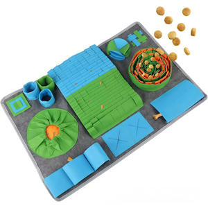 Tapis de recherche olfactive pour <span class=keywords><strong>chien</strong></span> en feutre, jouet puzzle interactif, mangeoire lente, enrichissement pour animaux, multicouche, antidérapant, conception d'entraînement - Product Image 5