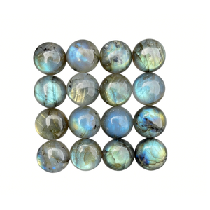 ลาบราโดไรต์สีเทาธรรมชาติคุณภาพสูง ขนาด 16 มม. ทรงกลมเจียระไนแบบคาโบชอง สำหรับทำเครื่องประดับ พร้อมเอฟเฟกต์เปลี่ยนสี - Product Image 4