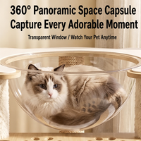 Arbre à chat vertical moderne de luxe en bois, avec lit intégré, pour usage domestique, gain de place, durable, anti-peluches, jouet mignon pour chat, facile à assembler