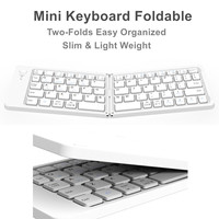 Keyboard Universal 66 Tombol Mini Portabel untuk iPad Tablet Nirkabel Lipat Anti Ghosting Ringan untuk Kerja Jarak Jauh