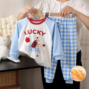 Nouveauté hiver, doux et respirant, 100% polyester, <span class=keywords><strong>velours</strong></span> imprimé dessin animé pour enfants, manches longues, antibactérien 10A, décontracté pour garçons et filles - Product Image 3