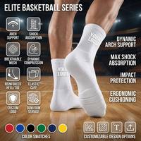 Chaussettes de basketball personnalisées avec logo OEM, chaussettes de sport de compression haute performance de qualité supérieure