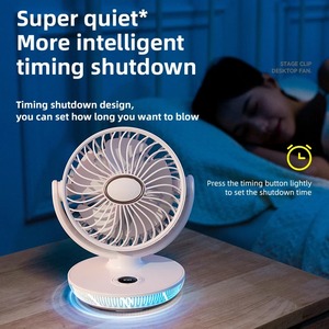 Nuevo Mini Ventilador Portátil Recargable con Pantalla LED Digital, Ventilador de Pared con Temporizador de 8H y Rotación de 180° Luces Ajustables de 7 Colores - Product Image 4