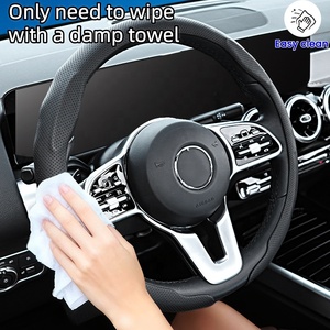 Coprivolante per Auto in Pelle Nappa Microfibra di Lusso a Forma di D, Universale 15 Pollici, Protezione Antiscivolo per Tutte le Stagioni - Product Image 6