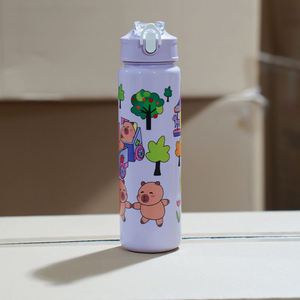 Botellas de Agua Deportivas de Plástico sin BPA para Uso Comercial y Regalos, Vasos para Estudiantes, Botellas de Agua Motivacionales con Pajita - Product Image 4